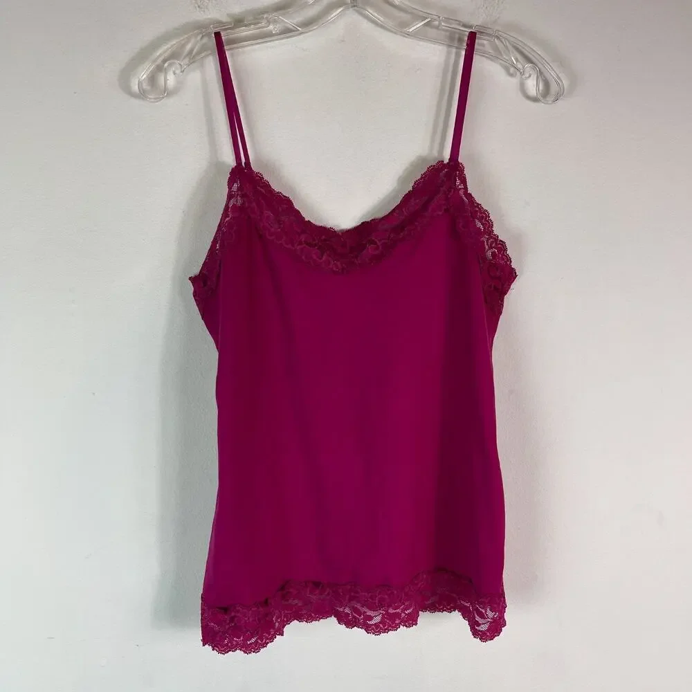 White House Black Market Women's Lace Cami Top Red Size M - Picture 3 of 8